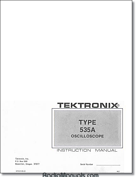 Tektronix 535A Instruction Manual